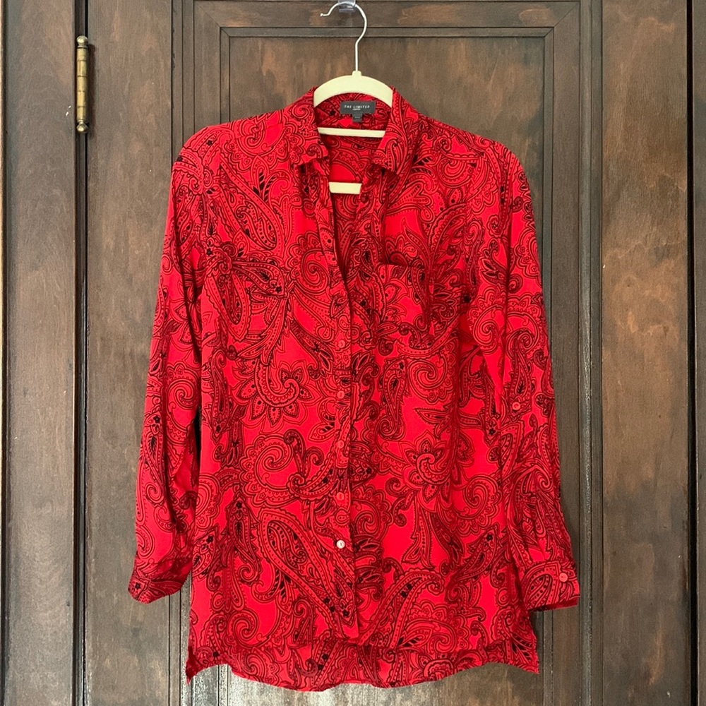 Limited Ashton tunic in red with black paisley